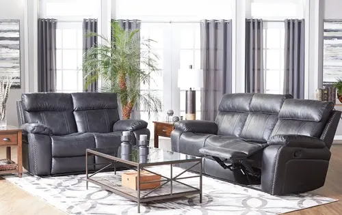 Comfortable reclining sofa and loveseat set in our Pensacola showroom