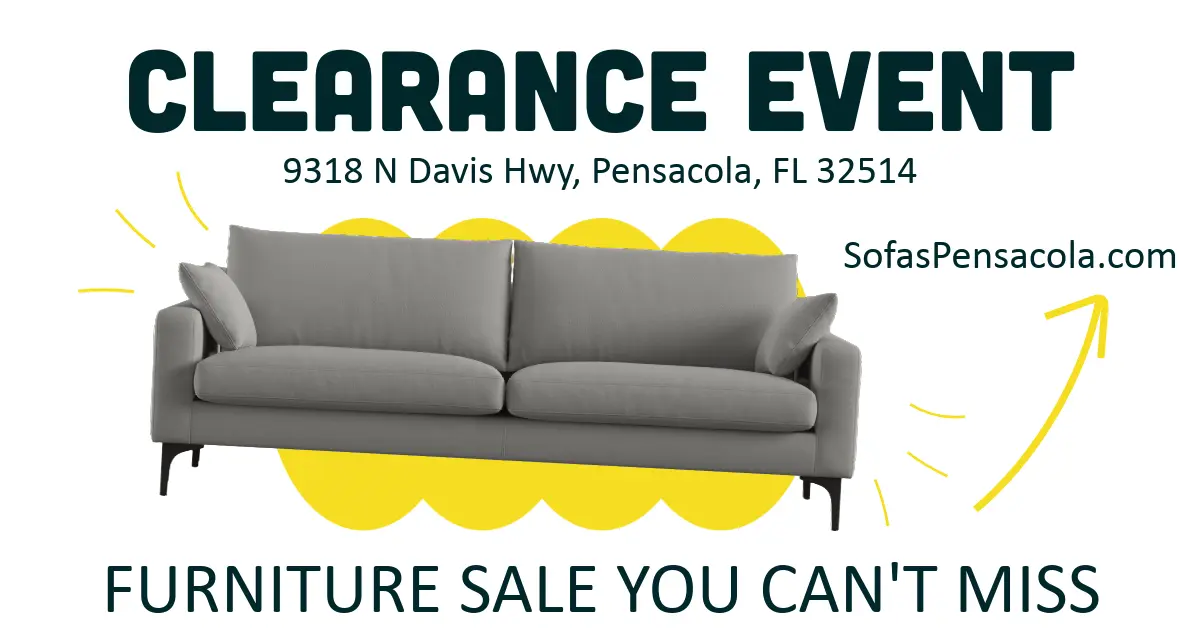 Huge furniture clearance event in Pensacola featuring American made sofas